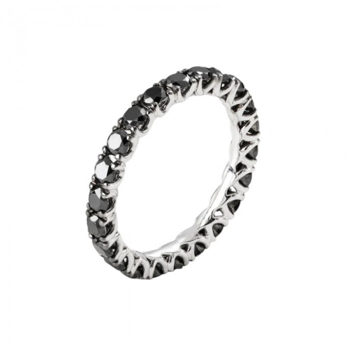 Eternity Ring 18K White Gold with 1.07 Carat Natural Black Diamonds Sandra Ferretti Eternity Ring 18K White Gold with 1.07 Carat Natural Black Diamonds Sandra Ferretti