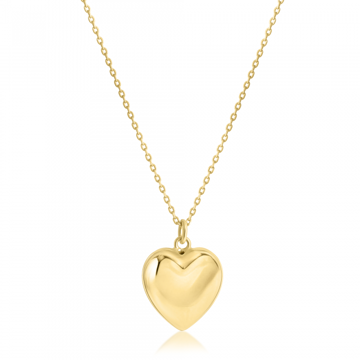 Colier cu Inima din Argint 925, Placat cu Aur de 18K