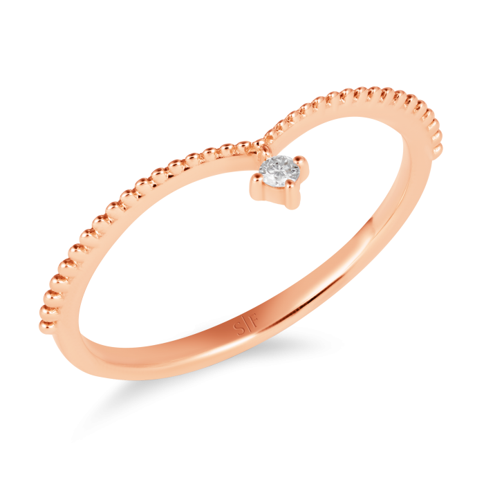 Espoo Ring 18K Rose Gold with 0.04 Carat Diamond Sandra Ferretti Espoo Ring 18K Rose Gold with 0.04 Carat Diamond Sandra Ferretti