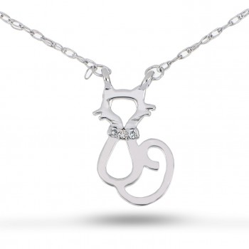 Minsk Necklace 14K White Gold with 0.01 Carat Diamonds Sandra Ferretti