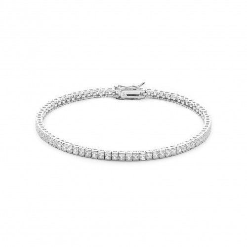 Set bijuterii Tennis din Argint 925 placate cu Rodiu și Pietre Cubic Zirconia, 2mm, Bratara + Colier Set bijuterii Tennis din Argint 925 placate cu Rodiu și Pietre Cubic Zirconia, 2mm, Bratara + Colier