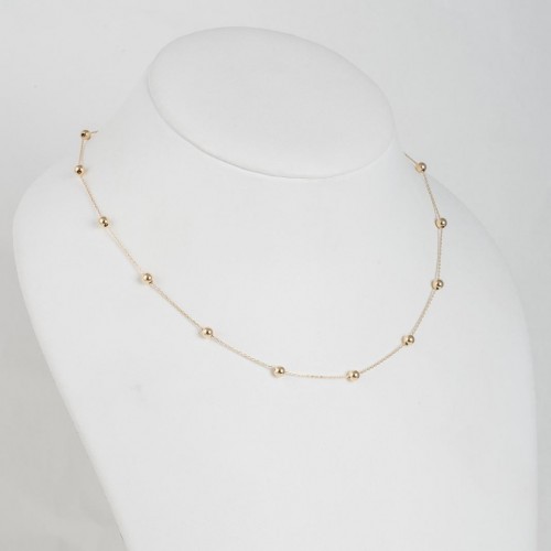 18K Yellow Gold Necklace with Balls