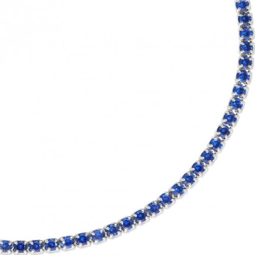 Bratara Tennis din Argint 925 placată cu Rodiu și Pietre Cubic Zirconia Albastru Safir, 1.5mm Bratara Tennis din Argint 925 placată cu Rodiu și Pietre Cubic Zirconia Albastru Safir, 1.5mm