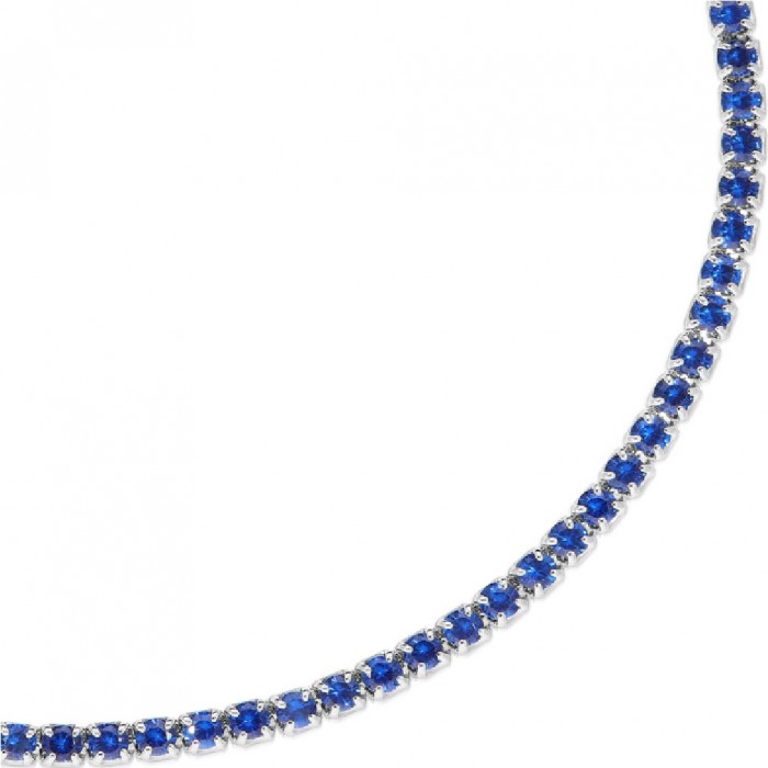 Bratara Tennis din Argint 925 placată cu Rodiu și Pietre Cubic Zirconia Albastru Safir, 1.5mm Bratara Tennis din Argint 925 placată cu Rodiu și Pietre Cubic Zirconia Albastru Safir, 1.5mm