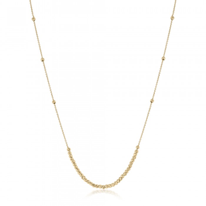 Colier din Aur Galben de 18 K cu Bile Diamantate Colier din Aur Galben de 18 K cu Bile Diamantate