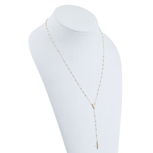 Rozariu 62 cm din Aur Galben de 18K cu Bile si Lant Diamantat