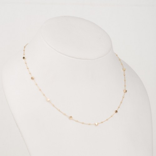 Colier din Aur Galben de 18K cu Lant Diamantat, Bile Diamantate si Cuburi