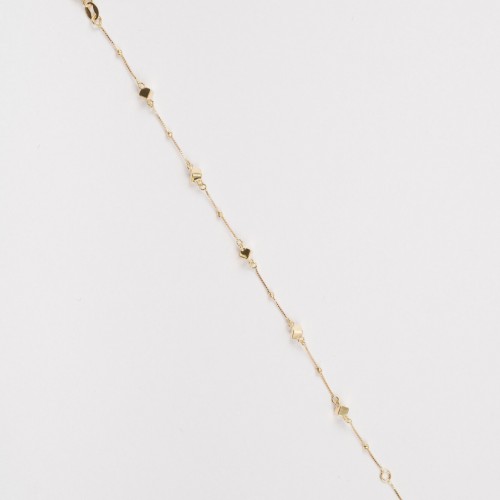 Bratara din Aur Galben de 18K cu Bile Diamantate, Cuburi si Lant Diamantat