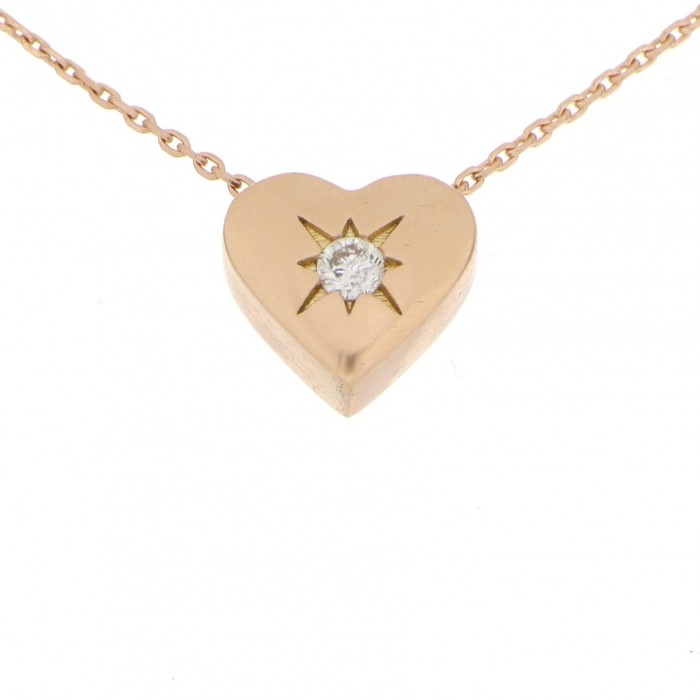 Colier Atena Aur Roz 18K cu Diamant de 0.03 Carate Sandra Ferretti