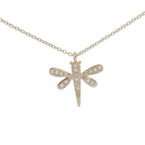 Nottingham Necklace 18K White Gold with 0.04 Carat Diamonds Sandra Ferretti