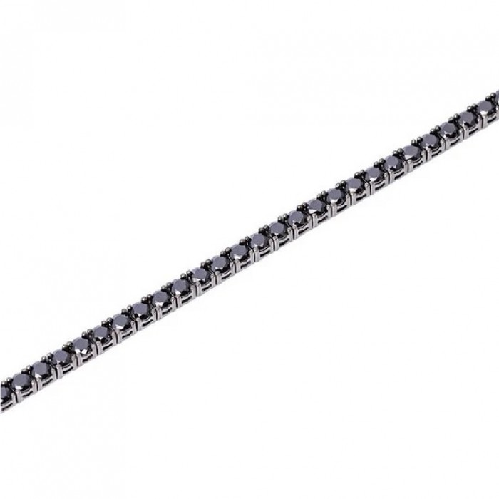 Bratara Tennis din Argint 925 All Black placată cu Rodiu și Pietre Cubic Zirconia, 2.5mm Bratara Tennis din Argint 925 All Black placată cu Rodiu și Pietre Cubic Zirconia, 2.5mm