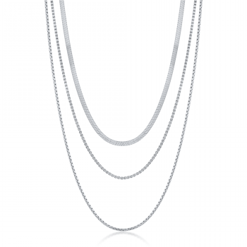 Colier din Argint 925  Multilant Placat cu Rodiu