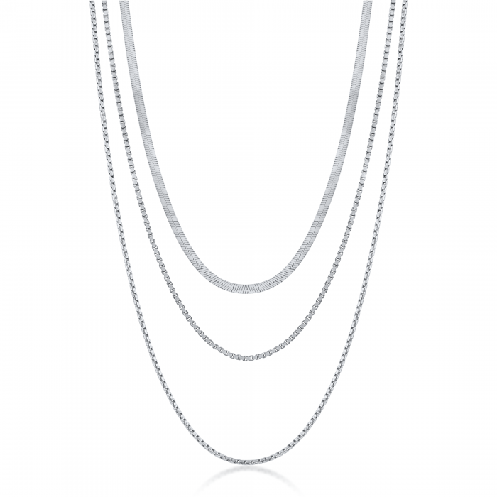 Colier din Argint 925 Multilant Placat cu Rodiu Colier din Argint 925 Multilant Placat cu Rodiu