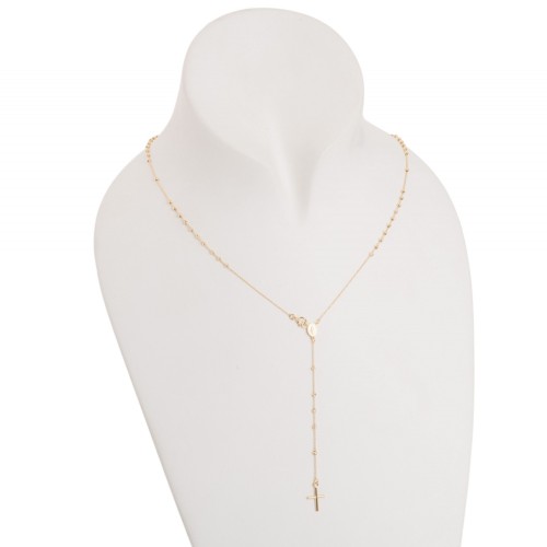 Colier Rozariu din Aur Galben de 18 Kt cu Bile Diamantate