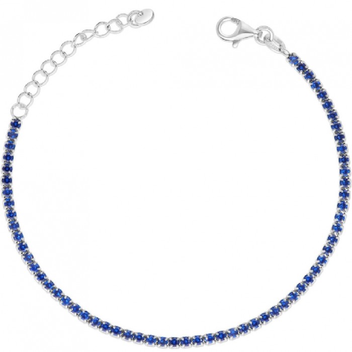 Bratara Tennis din Argint 925 placată cu Rodiu și Pietre Cubic Zirconia Albastru Safir, 1.5mm Sandra Ferretti Bratara Tennis din Argint 925 placată cu Rodiu și Pietre Cubic Zirconia Albastru Safir, 1.5mm Sandra Ferretti
