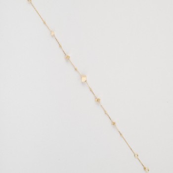 Bratara din Aur Galben de 18K cu Bile Diamantate, Cuburi si Lant Diamantat