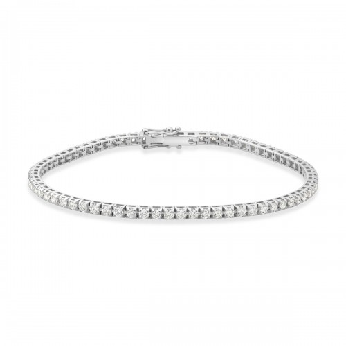 Tennis Bracelet in 18K White Gold with Natural Diamonds of 2.19 Carats Sandra Ferretti Tennis Bracelet in 18K White Gold with Natural Diamonds of 2.19 Carats Sandra Ferretti