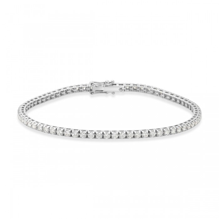 Tennis Bracelet in 18K White Gold with Natural Diamonds of 2.19 Carats Sandra Ferretti Tennis Bracelet in 18K White Gold with Natural Diamonds of 2.19 Carats Sandra Ferretti