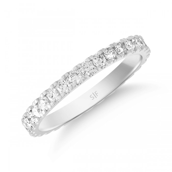 Eternity Ring 18K White Gold with 0.67 Carat Natural Diamonds Sandra Ferretti Eternity Ring 18K White Gold with 0.67 Carat Natural Diamonds Sandra Ferretti