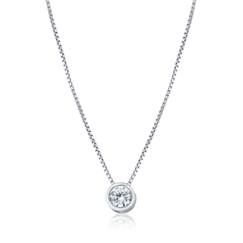 Colier din Argint 925 cu Pandantiv Diamond Style, Placat cu Rodiu