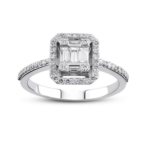 Marseille Ring 14K White Gold with 0.39 Carat Diamonds Sandra Ferretti Marseille Ring 14K White Gold with 0.39 Carat Diamonds Sandra Ferretti