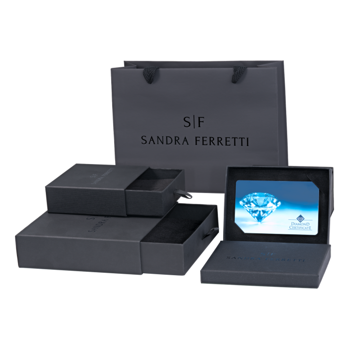 Cercei Eternity din Argint 925 Placati cu Rodiu Roz și Trei Randuri Pietre Cubic Zirconia Negre