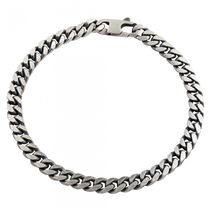 Brățară Cuban pentru Bărbați din Argint 925, Placata cu Rodiu Antichizat