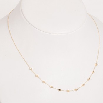 Colier din Aur Galben si Alb de 18K cu Romburi