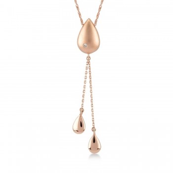 Atalanta Necklace 14K Rose Gold with 0.01 Carat Diamonds Sandra Ferretti