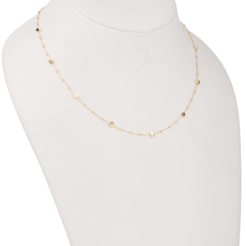 Colier din Aur Galben de 18K cu Lant Diamantat, Bile Diamantate si Cuburi