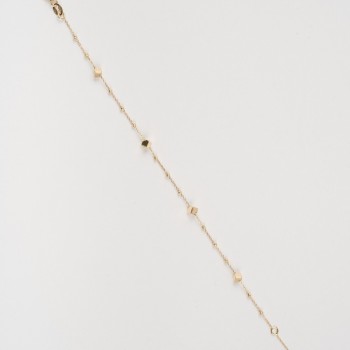 Bratara din Aur Galben de 18K cu Bile Diamantate, Cuburi si Lant Diamantat