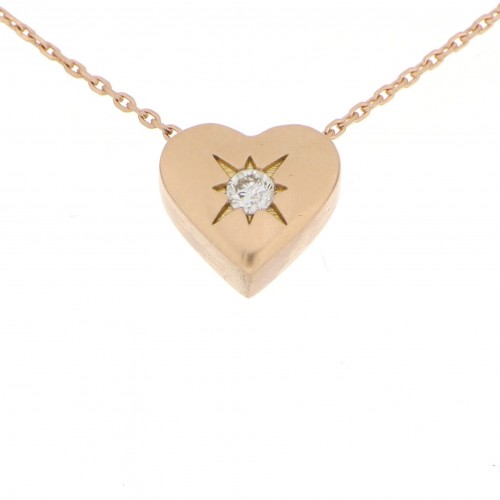 Atena Necklace 18K Rose Gold with 0.03 Carat Diamond Sandra Ferretti Atena Necklace 18K Rose Gold with 0.03 Carat Diamond Sandra Ferretti