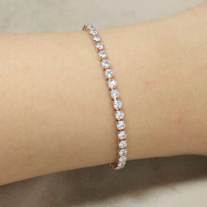 Imola Tennis Bracelet 14K Rose Gold Sandra Ferretti