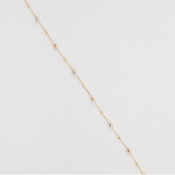 Bratara din Aur Galben, Alb, Roz de 18K cu Lant Diamantat