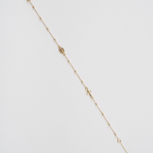 Bratara Rozariu din Aur Galben de 18K cu Lant Diamantat si Bile