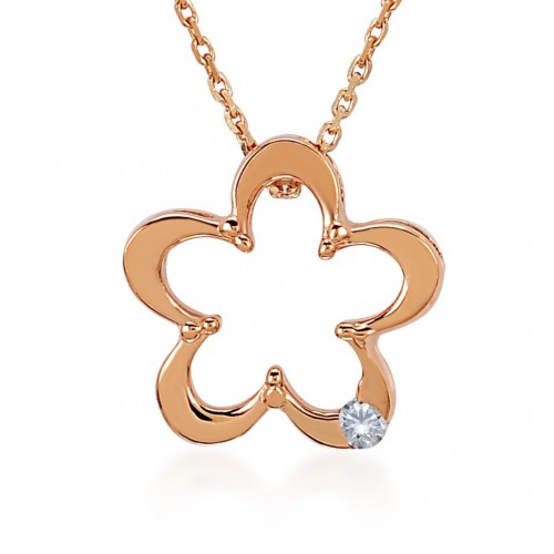 Mastricht Necklace 14K Rose Gold with 0.02 Carat Diamond Sandra Ferretti Mastricht Necklace 14K Rose Gold with 0.02 Carat Diamond Sandra Ferretti