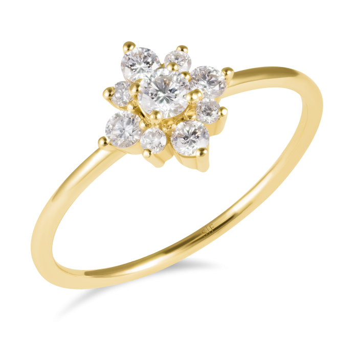 Malaga Ring 14K Yellow Gold with 0.37 Carat  Diamonds Sandra Ferretti