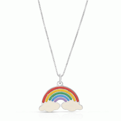 Colier Pentru Copii Curcubeu din Argint 925, Placat cu Rodiu și Email  Sandra Ferretti