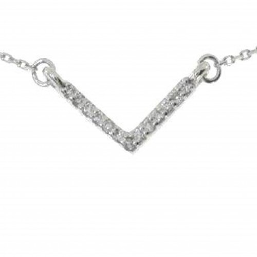 Donetk Necklace 14K White Gold with 0.03 Carat Diamonds Sandra Ferretti Donetk Necklace 14K White Gold with 0.03 Carat Diamonds Sandra Ferretti