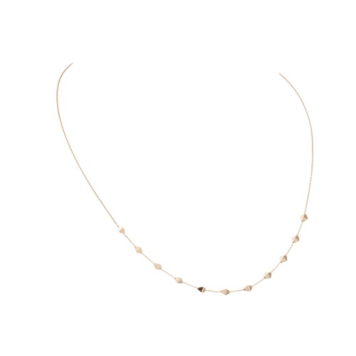 Colier din Aur Galben de 14K cu Lant Diamantat si Romburi