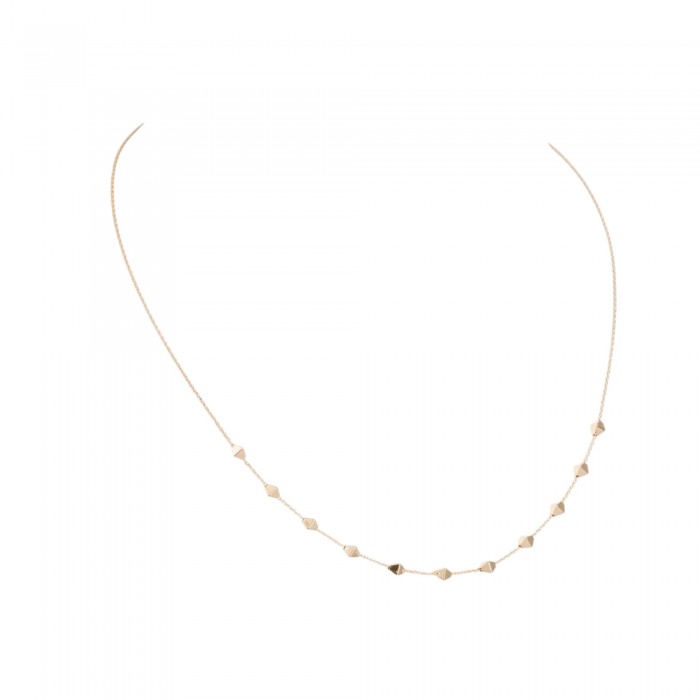 Colier din Aur Galben de 14K cu Lant Diamantat si Romburi